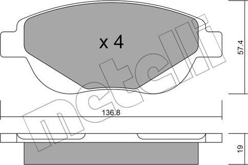 Metelli 22-0948-0 - Гальмівні колодки, дискові гальма autozip.com.ua