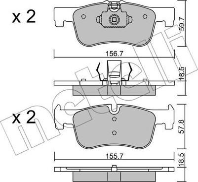 Metelli 22-0959-0 - Гальмівні колодки, дискові гальма autozip.com.ua