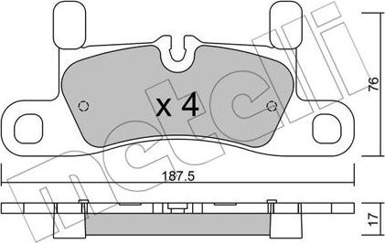 Metelli 22-0958-3 - Гальмівні колодки, дискові гальма autozip.com.ua