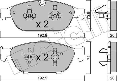 Metelli 22-0953-0 - Гальмівні колодки, дискові гальма autozip.com.ua