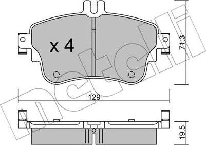 Metelli 22-0964-0 - Гальмівні колодки, дискові гальма autozip.com.ua