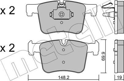 Metelli 22-0961-0 - Гальмівні колодки, дискові гальма autozip.com.ua