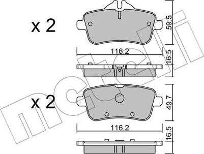 Metelli 22-0968-3 - Гальмівні колодки, дискові гальма autozip.com.ua