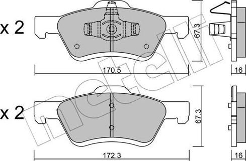 Metelli 22-0906-0 - Гальмівні колодки, дискові гальма autozip.com.ua