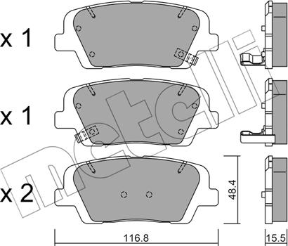 Metelli 22-0901-0 - Гальмівні колодки, дискові гальма autozip.com.ua