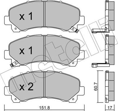 Metelli 22-0902-0 - Гальмівні колодки, дискові гальма autozip.com.ua