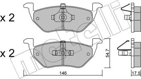 Metelli 22-0907-0 - Гальмівні колодки, дискові гальма autozip.com.ua