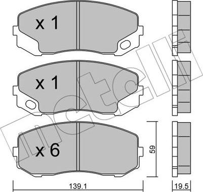 Metelli 22-0910-0 - Гальмівні колодки, дискові гальма autozip.com.ua