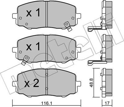 Metelli 22-0912-0 - Гальмівні колодки, дискові гальма autozip.com.ua