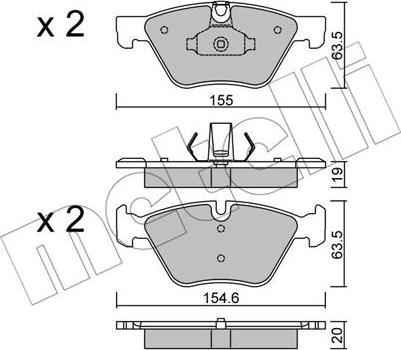 Metelli 22-0917-0 - Гальмівні колодки, дискові гальма autozip.com.ua