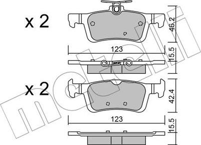 Metelli 22-0986-0 - Гальмівні колодки, дискові гальма autozip.com.ua