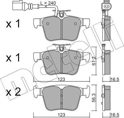 Metelli 22-0981-1 - Гальмівні колодки, дискові гальма autozip.com.ua