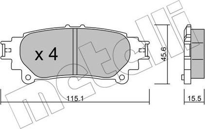 Metelli 22-0939-0 - Гальмівні колодки, дискові гальма autozip.com.ua