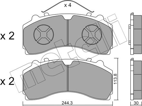 Metelli 22-0934-0 - Гальмівні колодки, дискові гальма autozip.com.ua