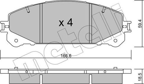 Metelli 22-0938-1 - Гальмівні колодки, дискові гальма autozip.com.ua