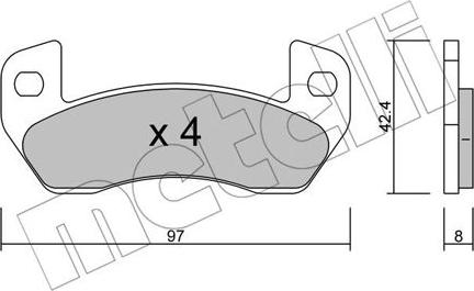 Metelli 22-0925-0 - Гальмівні колодки, дискові гальма autozip.com.ua