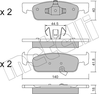 Metelli 22-0975-2 - Гальмівні колодки, дискові гальма autozip.com.ua