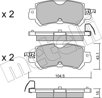 Metelli 22-0970-0 - Гальмівні колодки, дискові гальма autozip.com.ua