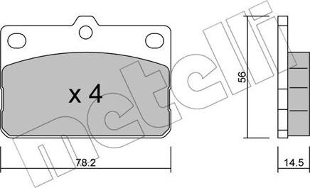 Metelli 22-0440-0 - Гальмівні колодки, дискові гальма autozip.com.ua