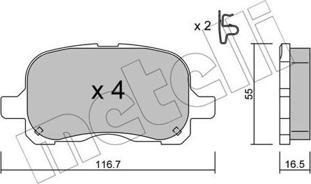 Metelli 22-0442-0 - Гальмівні колодки, дискові гальма autozip.com.ua