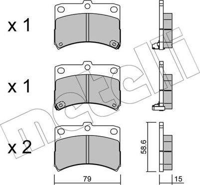 Metelli 22-0459-0 - Гальмівні колодки, дискові гальма autozip.com.ua