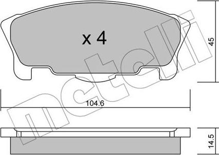 Metelli 22-0458-0 - Гальмівні колодки, дискові гальма autozip.com.ua