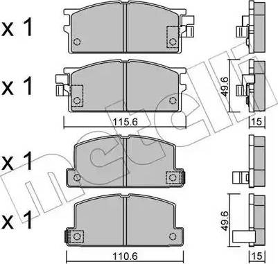 Metelli 22-0466-0 - Гальмівні колодки, дискові гальма autozip.com.ua