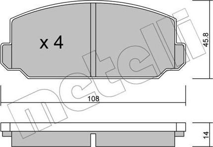 Metelli 22-0461-0 - Гальмівні колодки, дискові гальма autozip.com.ua