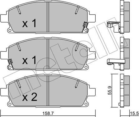 Metelli 22-0406-2 - Гальмівні колодки, дискові гальма autozip.com.ua