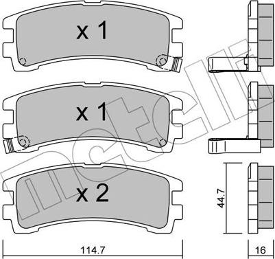 Metelli 22-0408-0 - Гальмівні колодки, дискові гальма autozip.com.ua