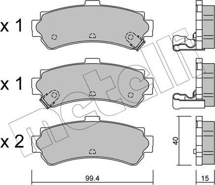 Metelli 22-0403-0 - Гальмівні колодки, дискові гальма autozip.com.ua