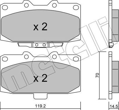 Metelli 22-0413-0 - Гальмівні колодки, дискові гальма autozip.com.ua