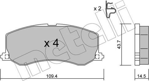 Metelli 22-0417-0 - Гальмівні колодки, дискові гальма autozip.com.ua