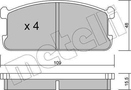 Metelli 22-0480-0 - Гальмівні колодки, дискові гальма autozip.com.ua