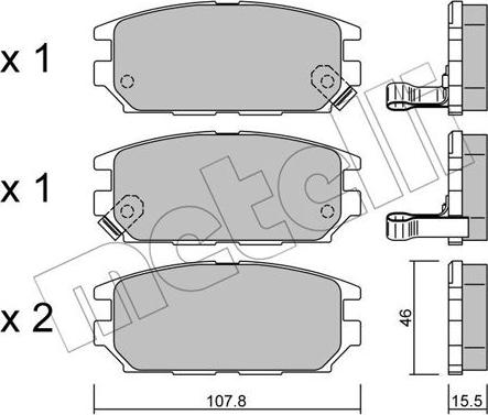 Metelli 22-0483-0 - Гальмівні колодки, дискові гальма autozip.com.ua