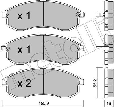 Metelli 22-0482-0 - Гальмівні колодки, дискові гальма autozip.com.ua