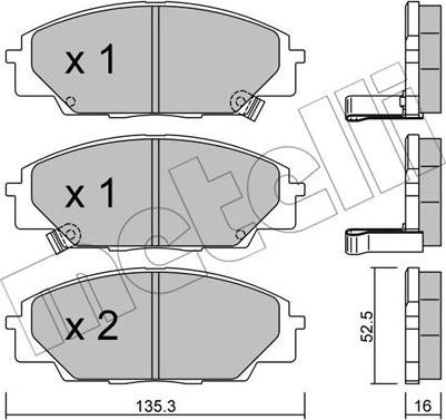 Metelli 22-0435-0 - Гальмівні колодки, дискові гальма autozip.com.ua