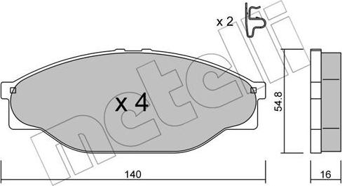 Metelli 22-0433-0 - Гальмівні колодки, дискові гальма autozip.com.ua