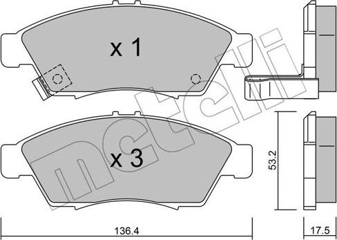 Metelli 22-0437-0 - Гальмівні колодки, дискові гальма autozip.com.ua