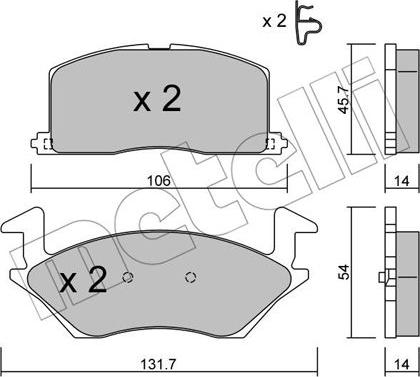 Metelli 22-0422-0 - Гальмівні колодки, дискові гальма autozip.com.ua