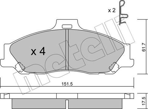 Metelli 22-0479-0 - Гальмівні колодки, дискові гальма autozip.com.ua