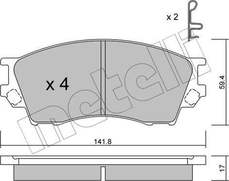 Metelli 22-0473-0 - Гальмівні колодки, дискові гальма autozip.com.ua