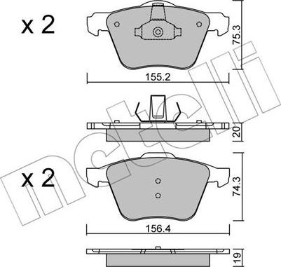 Metelli 22-0599-1 - Гальмівні колодки, дискові гальма autozip.com.ua