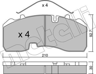 Metelli 22-0595-0 - Гальмівні колодки, дискові гальма autozip.com.ua