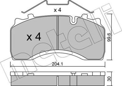 Metelli 22-0590-0 - Гальмівні колодки, дискові гальма autozip.com.ua