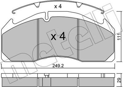 Metelli 22-0593-0 - Гальмівні колодки, дискові гальма autozip.com.ua