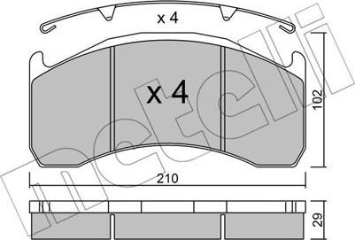 Metelli 22-0592-0 - Гальмівні колодки, дискові гальма autozip.com.ua