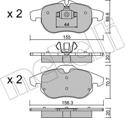 Metelli 22-0540-0 - Гальмівні колодки, дискові гальма autozip.com.ua