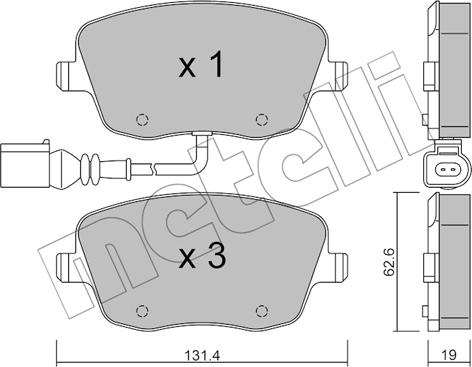 Metelli 22-0547-1 - Гальмівні колодки, дискові гальма autozip.com.ua