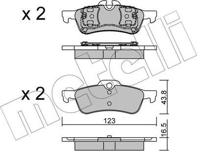 Metelli 22-0556-0 - Гальмівні колодки, дискові гальма autozip.com.ua